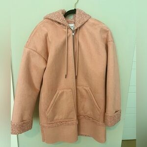 Guess Peach Faux-Shearling Hooded Jacket